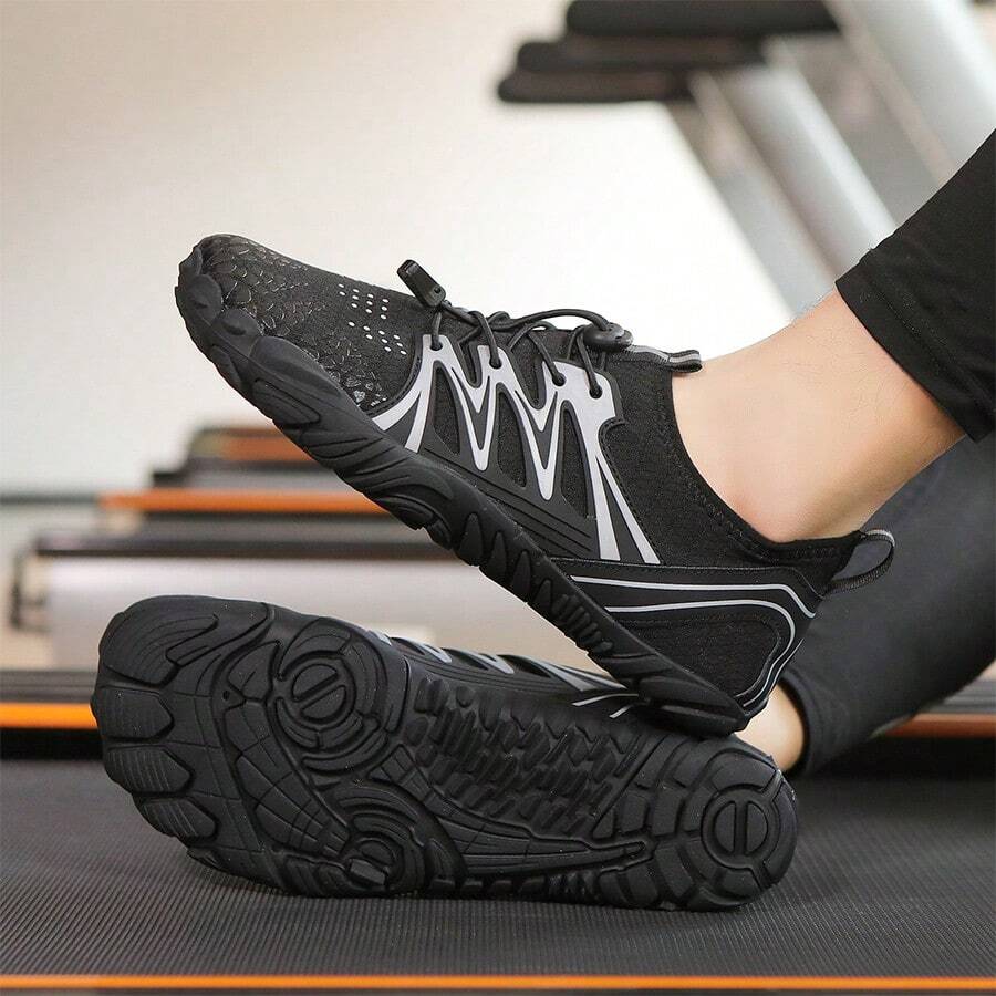 New Outdoor Hiking Shoes For Men & Women, Surfing Snorkeling Amphibious Shoes, Breathable Trekking Shoes For Water And Land, Beach Shoes, Running Shoes, Soft Bottom Indoor Fitness Shoes, Silent Non-Slip Jumping Rope Shoes, Shock Absorbing Soft Bottom Women's Casual Sports Shoes, Gray Training Yoga Shoes, Professional Squatting Anti-Slip Strength Training Weightlifting Shoes - Black - View 1