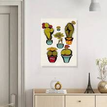 1入組有趣的仙人掌臀部壁藝術，復古海報印刷，抽象畫布油畫，家居裝飾，適用於廁所和洗手間裝飾畫19.6*27.6英寸，無框畫 - A - 查看 2