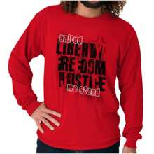 USA Pride Liberty Freedom And Justice Long Sleeve TShirt Men