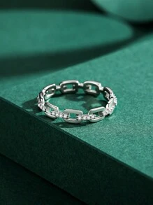 MODIAN 925 Sterling Silver Fashion Geometric Clear CZ Ring Real Exquisite Stackable Finger Rings For Women Statement Jewelry - Silver - View 2