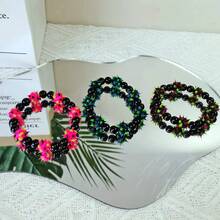 1 pieza Pulsera elástica hecha a mano con cuentas de bolitas de silicona en diseño alternativo, textura suave adecuada para uso diario - Esférico - Ver 1