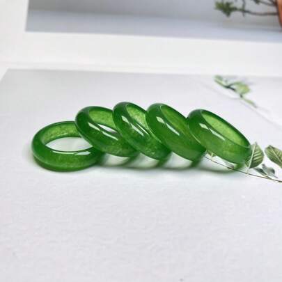 1 Natural Bashan Jade Ring, Ring Ring, Stylish Elegant Gemstone Women's Ring, A Variety Of Colors Can Be Selected, Uniform Size, Engagement Ring, Emerald Jewelry, Personalized Gift For Mom, Gift For Her, Handmade Ring.