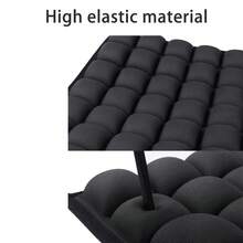 5D座墊，標準尺寸，不可充氣座墊，適用於辦公椅、輪椅、汽車、家居生活和腰部支撐，帶彈性套和防滑底部，尺寸為17.7"*17.7"，可調節 - 黑色 - 查看 4