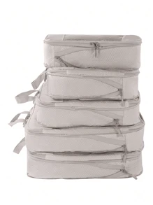 Compression Packing Cubes, Clothes Storage, Travel Storage Bag Set, Reusable Waterproof Large Capacity Compression Organizer, Double-Layer Double-Zipper, Suitable For Men And Women On Business, Vacation, Or Travel, Nylon Material, Travel Essentials