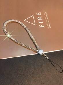 Fashionable Multi-Color Mobile Phone Hanging Strap, Short/Long Wrist Style With Rhinestone Chain For Women, Handmade Luxury Rhinestone Pendant Gifts For Mother, Family, Friends, Birthday, Holiday Phone Charm, Phone Chain
