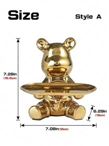 Eine keramische bärförmige Platte, dekorative Platte zum Aufbewahren und Präsentieren von Schmuck, geeignet für Esszimmer und Wohnzimmer Dekoration, Valentinstag, Schulbeginn