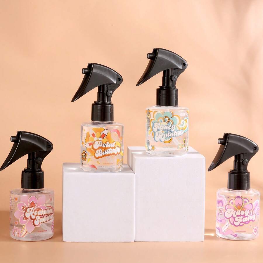 1pc 100ml Colorful Fragrance Spray, Natural Flower & Fruit Scented Mist, Long-Lasting, Suitable For Hair, Body, Clothing, Shoes, Room, Elevator, Etc. Air Freshener And Deodorizer, Perfect Gift For Family, Friends, And Loved Ones - Mixed Fragrance - View 1