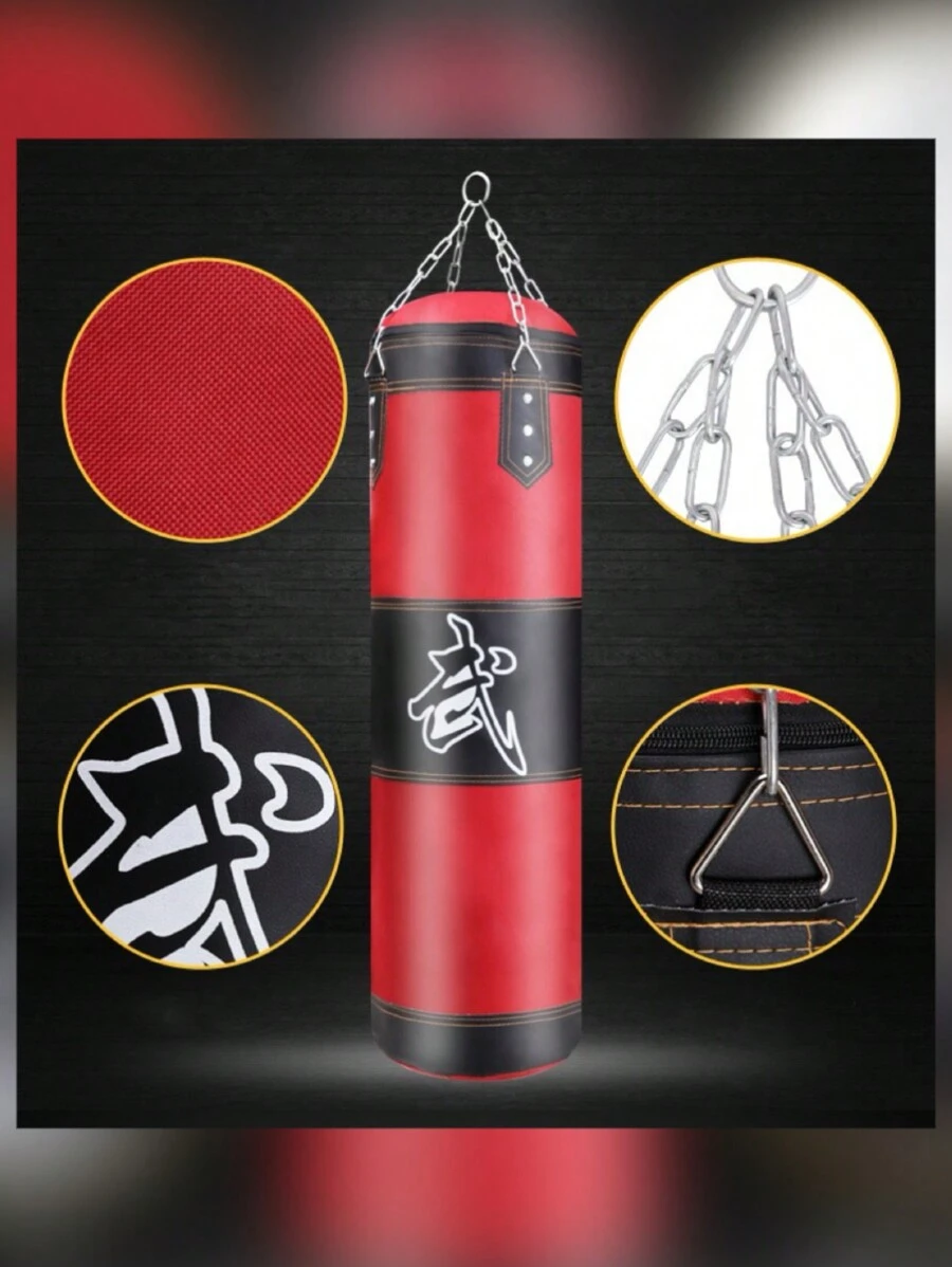 1 Bộ Bao Đấm Quyền Anh, Túi Đấm Treo Có Móc Và Dây Xích Thép Không Gỉ, Dùng Cho Võ Thuật Và Huấn Luyện Chiến Đấu Đấm Mục Tiêu - Đỏ - Xem 1