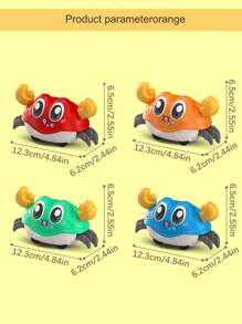 1入組螃蟹造型兒童教育玩具，雙慣性模擬爬行動物玩具