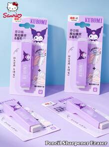 Sanrio Officially Licensed  Multifunctional Sliding Eraser And Pencil Sharpener Set: With Cute Character Designs, Ideal For Students And Teachers, Great For School, Office, And Gift Giving - Perfect For Rewards And Collectors - Features Durable And Portable Materials For Everyday Use