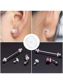 10/30/60Pcs Silicone Fixed Piercing Healing Discs Soft Flat Spacer Washer Anti Hyperplasia Anti-Sagging For Nose Ear Cartilage