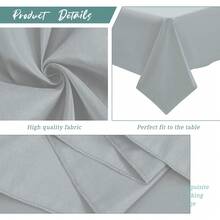 8 Pack Polyester Tablecloths,90 X 156 Inch Rectangle Table Cloth For 8 Foot Tables,Stain And Wrinkle Resistant Washable Fabric Table Cover For Wedding Banquet Restaurant Party Outdoor Party Wedding Outdoor Activities Banquet Multiple Colors,Weddings Graduation Season Outdoor Events Entertain Guests - 淺灰色 - 查看 3