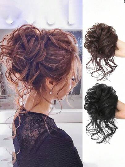 1 pièce Extension de cheveux naturelle et volumineuse en forme de bourgeon de fleur pour chignon, postiche de queue de cheval décontracté pour femmes