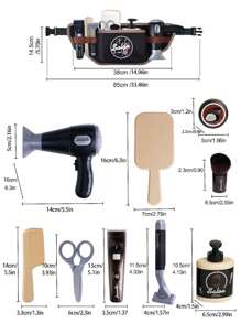 Juego de juguetes de simulación de corte de cabello para niños, juego de corte de cabello y peluquería para niños, juguete de barbero de moda para niños con accesorios de secador de pelo, bolso de hombro, juguete de salón para niños adecuado para niños mayores de 3 años - Multicolor - Ver 3