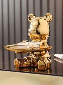 Eine keramische bärförmige Platte, dekorative Platte zum Aufbewahren und Präsentieren von Schmuck, geeignet für Esszimmer und Wohnzimmer Dekoration, Valentinstag, Schulbeginn