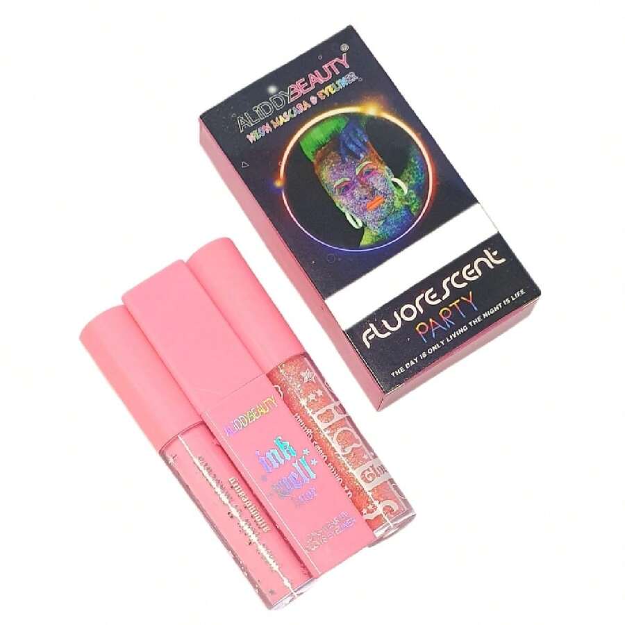 Package 1 Mascara With 2 Eyeliners In Different Shades - Pink - View 1