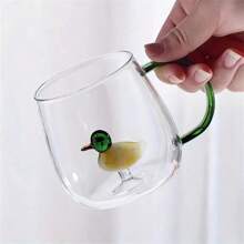 3D Glass Cup With Handle, Cute Animal & Plant Designs, Suitable For Coffee, Juice, Milk Tea, Beverages In Summer And Winter, Great For Christmas