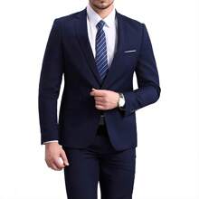 Saco Blazer Negro, Casual Hombre Moda, Confort Fit Premium - Azul Marino - Ver 8