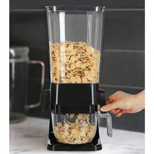LIVINGANDHOME 1 Piece Countertop Cereal Dispenser,Cereal Storage Container,Organization And Storage Container For Kitchen,Dry Food Dispenser,Kitchen Storage Organizer,Food Dispenser For Rice, Pasta, Grains, Nuts, Candies, Oatmeal, Snacks,Coffee Beans,Beans,Kitchen Tools - Black - View 4
