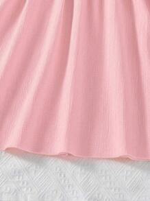 Tween Girl Sleeveless Square Neck A-Line Dress With Elastic Waist, Casual Solid Color Midi Dress, Summer Kids' Clothes