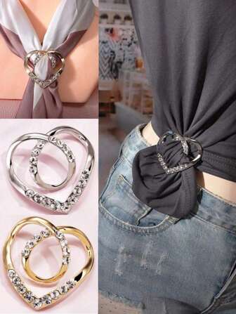 2pcs New Design Multi-Functional Clothing Accessories That Can Be Used As Scarf Buckles, High-End Buttons, Rhinestone Belt Buckles And Brooches.