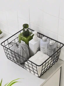 1入組金色手柄鐵絲籃,廚房、餐具室、衣櫥、洗衣房、櫥櫃、車庫儲物必備