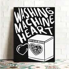 1入組Mitski海報心形洗衣機黑白布印刷客廳和臥室裝飾，無框架 - 彩色 - 查看 1