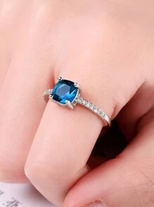 1 PC Gorgeous S925 Sterling Silver Cubic Zirconia Rings Wedding Jewelry For Women Fine Jewelry - 1# - View 6