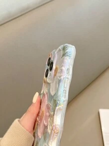 Flower Phone Case Creative Tie Dye Flowers Painted TPU Phone Case Compatible With Iphone//Honor