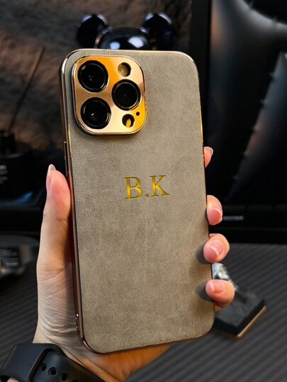 Customized Phone Case Compatible With IPhone 17 16 15 14 13 12 11 Pro Max 17 Air 16 15 14 Plus Compatible With Samsung Galaxy S25 S24 S23 S22 Ultra Plus Back Cover Luxury Leather Plating Bumper Metal Lens Protection Shckproof Case Personalized Initials Name 3D DIY Engraved Gold Letters Hot Stamping Technology Leather Case Festival Gifts For Lover Friends Familly Yourself,Cell Phones & Accessories