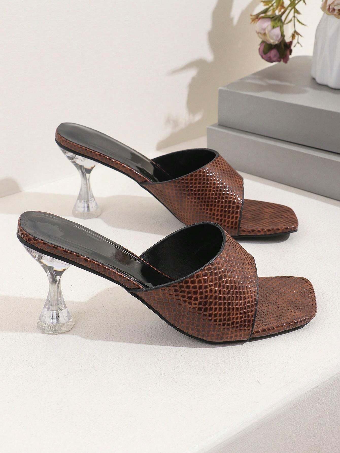 Sandalias Con Punta Abierta De PVC Transparente Para Mujer, Zapatos De