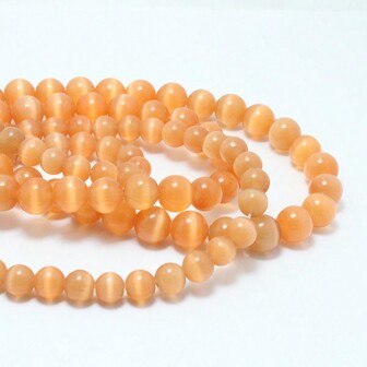 Orange Yellow Cat Eye Round Loose Beads DIY Jewelry Accessories