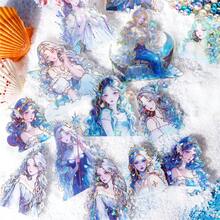 MOCARD 1 Pack 20 Pcs Assorted  Girl Angels And Mermaids Theme Laser Stickers Aesthetic Phone Case Art Scrapbooking Personalised Collage Card Material Decorative Waterproof Labels - 1 Package - View 4