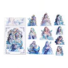 MOCARD 1 Pack 20 Pcs Assorted  Girl Angels And Mermaids Theme Laser Stickers Aesthetic Phone Case Art Scrapbooking Personalised Collage Card Material Decorative Waterproof Labels - 1 Package - View 13