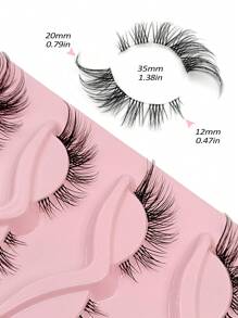 Asiteo 5 Pairs Anime Style Cat Eye False Eyelashes, Natural & Lengthening, With Flared Ends To Elongate Eyes, Beauty Essentials - Lông mi  mắt mèo - Xem 5