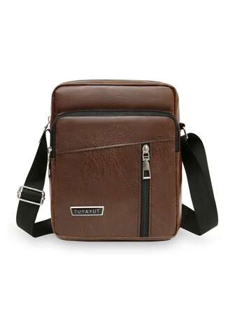 1pc Brown Solid Color Shoulder Crossbody Bag, Stylish And Suitable For Daily Business And Commuting Bag Commute Teenagers Freshmen High School University Practical Stylish Sling Bag Cross Body Bag Chest Bag Tote Bag Travel Essentials Retro Bag Gifts Valentine Day Holiday Essentials Bag Camping Sling Bag Stickers Bags Brown Bag Back To School Valentines Gifts Valentine Gifts For Men Shoulder Bag Summer Summer Bag Springbreak Vacation Gift Bag Bag Pack Vintage Bags School Supplies Purse