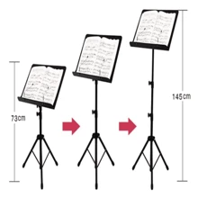 Atril Para Partituras Ajustable Reforzado Portátil/funda,Atril de música, portátil y con altura ajustable de 73cm a 145cm (28.7 pulg. a 57 pulg.)