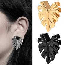 2 Piezas Nuevos Enchufes De Oreja De Silla De Moda Con Hojas, Túneles De Pendientes De Acero Inoxidable Para La Expansión Del Cuerpo Y Piercing De Joyas De Cuerpo