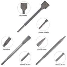 MOLOLAN Vmingo 4 Piezas Cincel Piedra Piso Sds Taladro Rotomartillo Concreto Gurbia 25cm Util Vmingo Mexico - Plateado - Ver 6