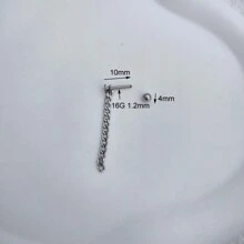 1PC Stainless Steel Chain Conch Piercing Flat Piercing Ear Piercing Cartilage Earring Body Piercing Ear Stack