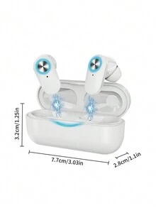 YD06 Great Wall Bluetooth Earbuds, Waterproof In-Ear Wireless Earphones With High Sound Quality And Mirror Design, Compatible With All Smartphones - White - View 10