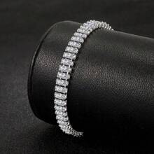 Luxury Designer Silver Plated Fine Crystal Bracelet For Women Fashion Jewelry Engagement Wedding Glamour