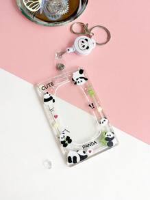 1pc Kawaii Panda S Transparent Acrylic Card Cases Useful Work Card Transportation Cute Cartoon Simple Transparent Card Set Campus Bus Meal Card Factory Brand Work Permit Protection Set Hard License Holder Card Holder Card Holder Wallet Business Card Holder Credit Card Holder Id Card Holder Card Holder Women For Women Card Wallet