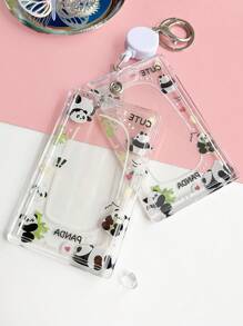 1pc Kawaii Panda S Transparent Acrylic Card Cases Useful Work Card Transportation Cute Cartoon Simple Transparent Card Set Campus Bus Meal Card Factory Brand Work Permit Protection Set Hard License Holder Card Holder Card Holder Wallet Business Card Holder Credit Card Holder Id Card Holder Card Holder Women For Women Card Wallet