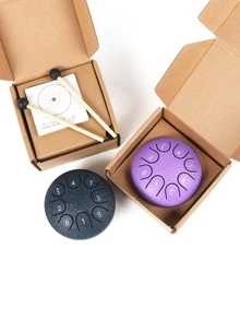 4.5 Inch 8 Notes Handpan Drum, Mini Steel Tongue Drum, Portable Hang Drum, Hand Drum, Beginner Simple Percussion Instrument, Ramadan Gift