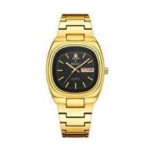 YaLaLuSi 1pc Classic Quartz Ladies Watch In Gold Color, Fashion & Professional, Water Resistant With Weekday Calendar Function, Comes With A Disassembly Tool