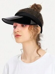 1頂遮陽帽女士男士女孩運動海灘高爾夫戶外防曬遮陽帽透明帽舌 - 透明空頂帽 - 查看 5