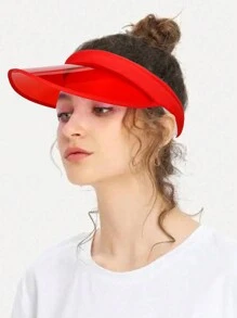 1頂遮陽帽女士男士女孩運動海灘高爾夫戶外防曬遮陽帽透明帽舌 - 透明空頂帽 - 查看 8
