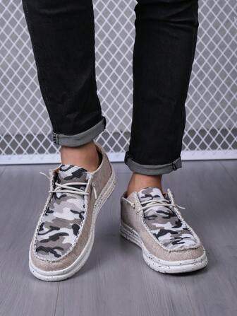 Nieuwe lage, ademende werkschoenen voor heren, canvas instapper-casual schoenen met antislipzool