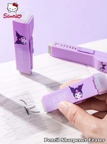 Sanrio Officially Licensed  Multifunctional Sliding Eraser And Pencil Sharpener Set: With Cute Character Designs, Ideal For Students And Teachers, Great For School, Office, And Gift Giving - Perfect For Rewards And Collectors - Features Durable And Portable Materials For Everyday Use